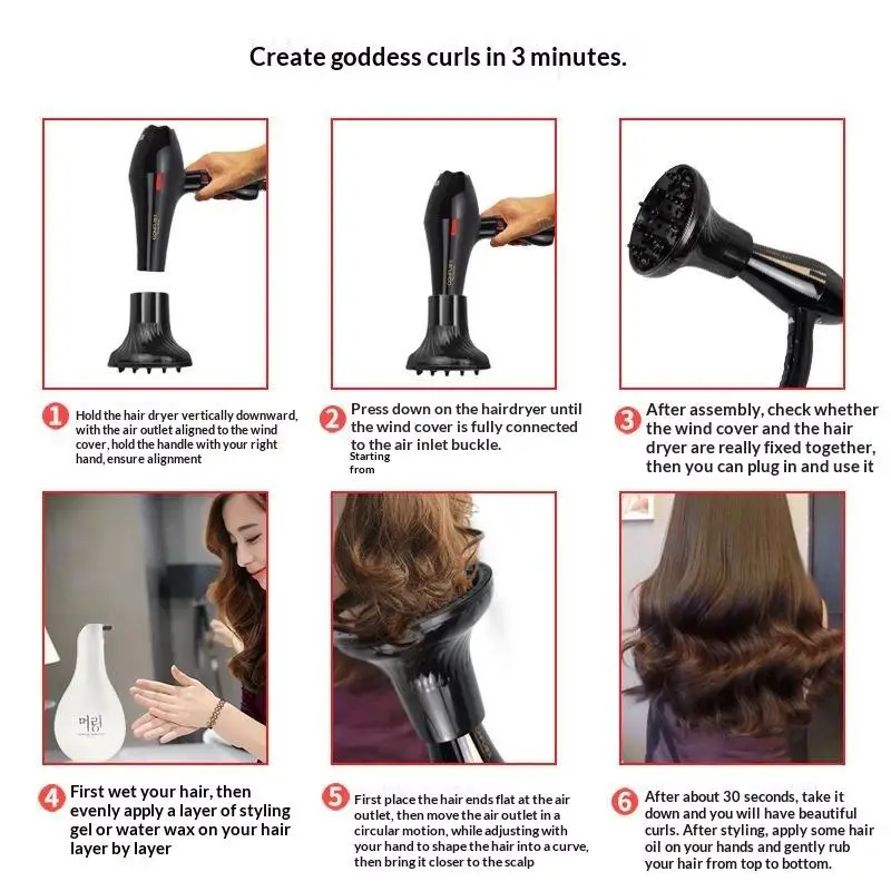 *Universal Hair Diffuser Hair Styling Curl Dryer Curly Hair Large Wind Hood Salon Curly Accessories Hairdressing Blower Styling