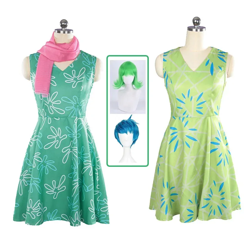Película interior Cosplay Anime Out 2 disfraz Joy Disgust adultos niños vestido para padres e hijos conjunto peluca Halloween carnaval ropa de escenario
