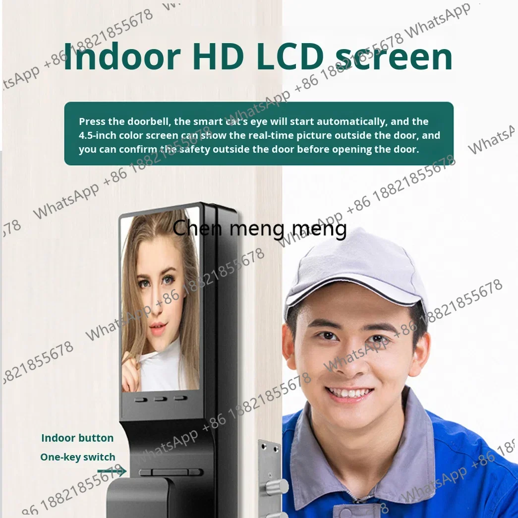 Wi-Fi Smart Lock 3D Fully Automatic Face Recognition Smart Fingerprint Lock   Alexa Google HZXM027-FD-03