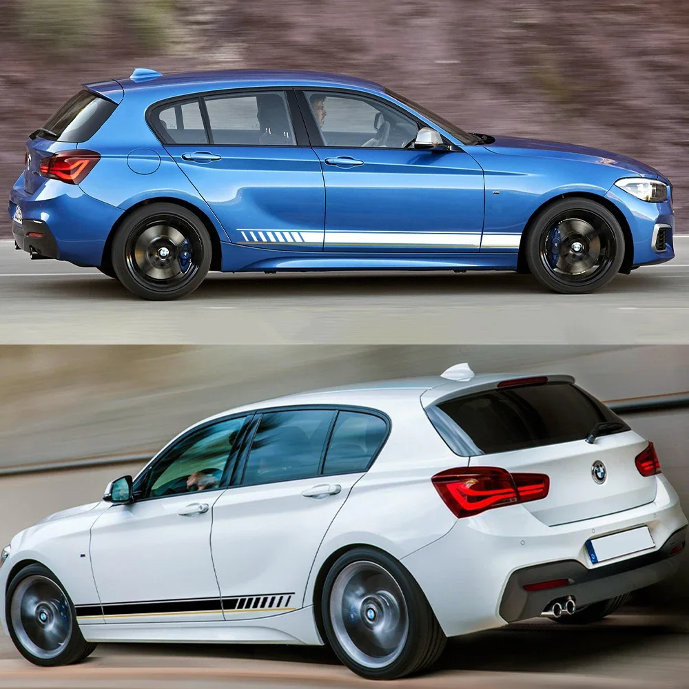 ل BMW 1 سلسلة E82 E87 E88 F20 F21 F70 E81 2 قطعة سيارة الجانب الجسم ملصق سباق المشارب التصميم شارات الفينيل Exteior اكسسوارات #5