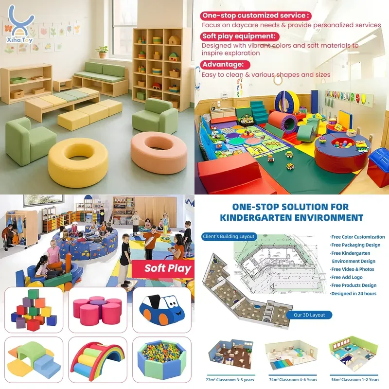 

2026 Preschool Montessori Soft Play Furniture Daycare Table and Chair Set Nursery Kindergarten Classroom Childcare Learning