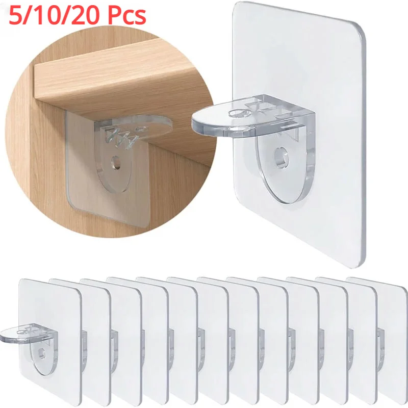 

5/10/20pcs Shelf Support Glue Free Punching Nail Strong Triangle Bracket Clip Wall-mounted Wall Cabinet Home Kitchen Accessories