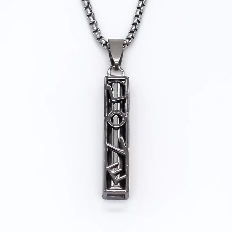 Fashion Geometric Square Pendant High-end Double Sided Confession Letter Necklace Versatile Jewelry for Couple Daily Wear