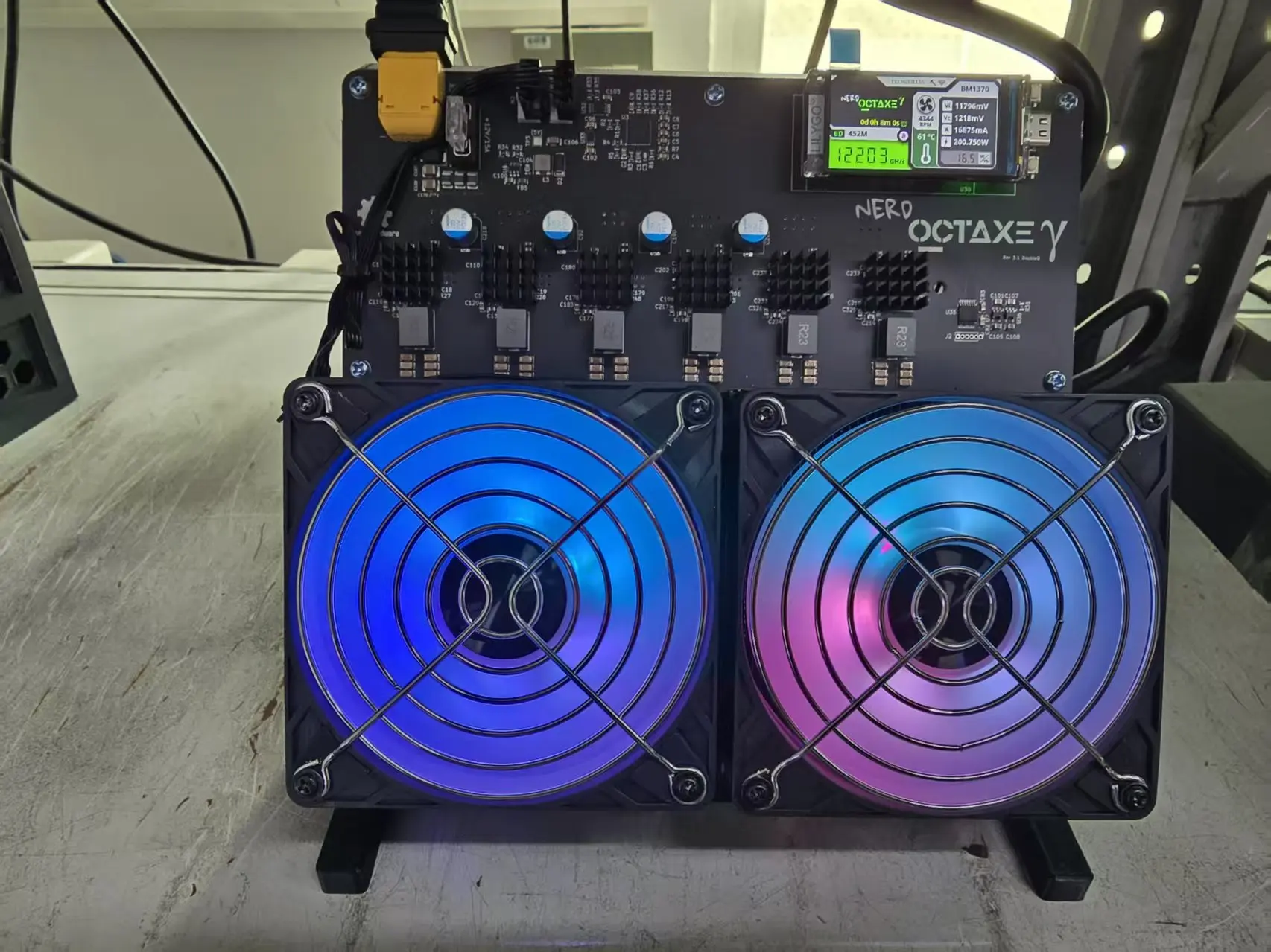 

Nerd Octaxe Rev3.1 12TH/s Bitcoin Miner | BM1370 ASIC Solo BTC Miner | Full Copper Cooling Fan 4 Fans | Lucky Miner with PSU