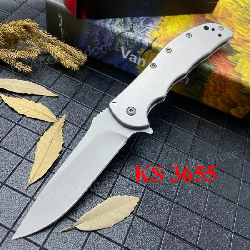 Folding Knife KS 3655 1730 Tactical Survival Pocket Knife 8Cr13Mov Blade 420 Steel Handle Outdoor EDC Camping Hiking Knives