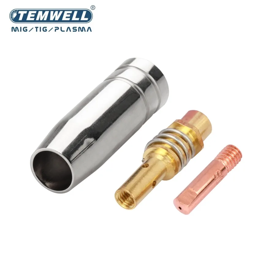 3Pcs Gas Nozzle Euro Style MIG Nozzle Welding Gun Tip Shield Cup for MB 14AK 15AK MIG Welding Torch 0.6/0.8/0.9/1.0/1.2mm