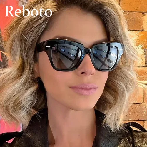 Imagen 2 del producto Gafas de sol de marca a la moda con forma de ojo de gato para mujer, lentes de sol clásicas negras de tendencia 2022, gafas de sol de lujo con personalidad para mujer