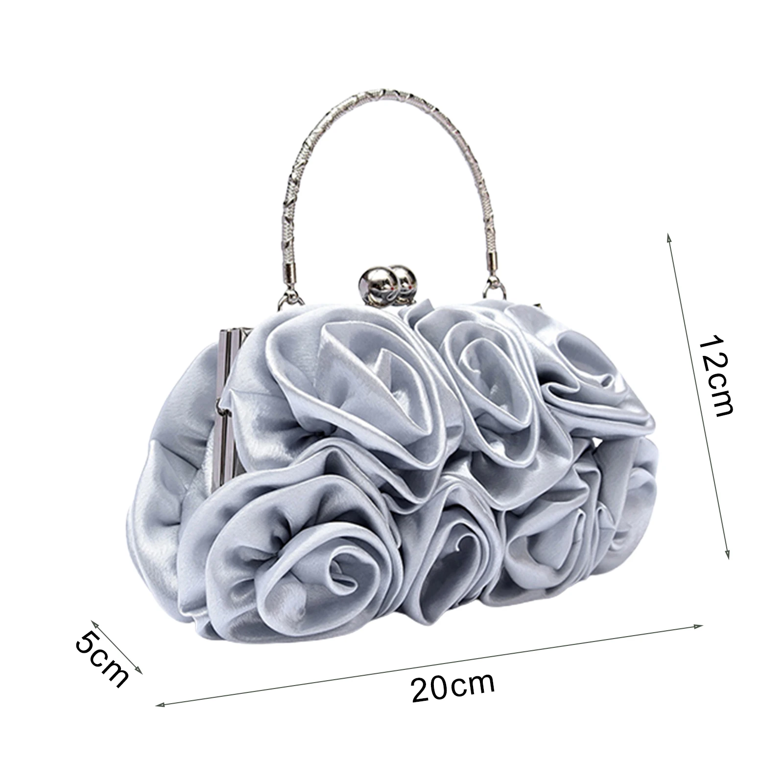 Bolso de mano con patrón de flores rosas para mujer, bolsos de mano para fiesta de noche, bolso de mano nupcial, bolso femenino