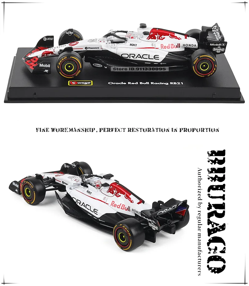 Bburago 1:43 2025 F1 Red Bull RB21 # 1 Verstappen # 22 Yuki Tsunoda SF25 W16 MCL39 A525 Legierungsauto Druckguss-Modell Spielzeug Sammlerstück – Detail 14