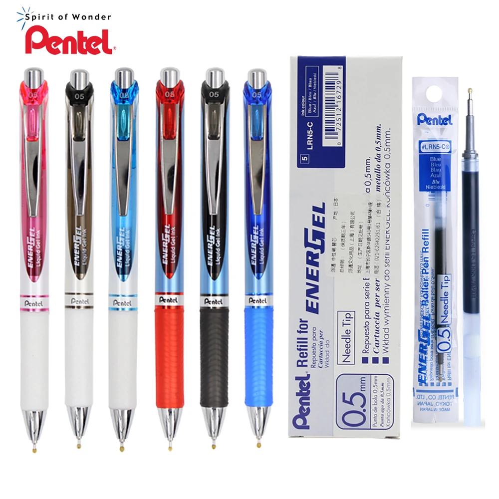 Japanese Stationery Pentel BLN75 Gel Pen + Refill Set Smooth and Quick-drying Business Office 0.5mm Gel Ink Pen Cute Stationery