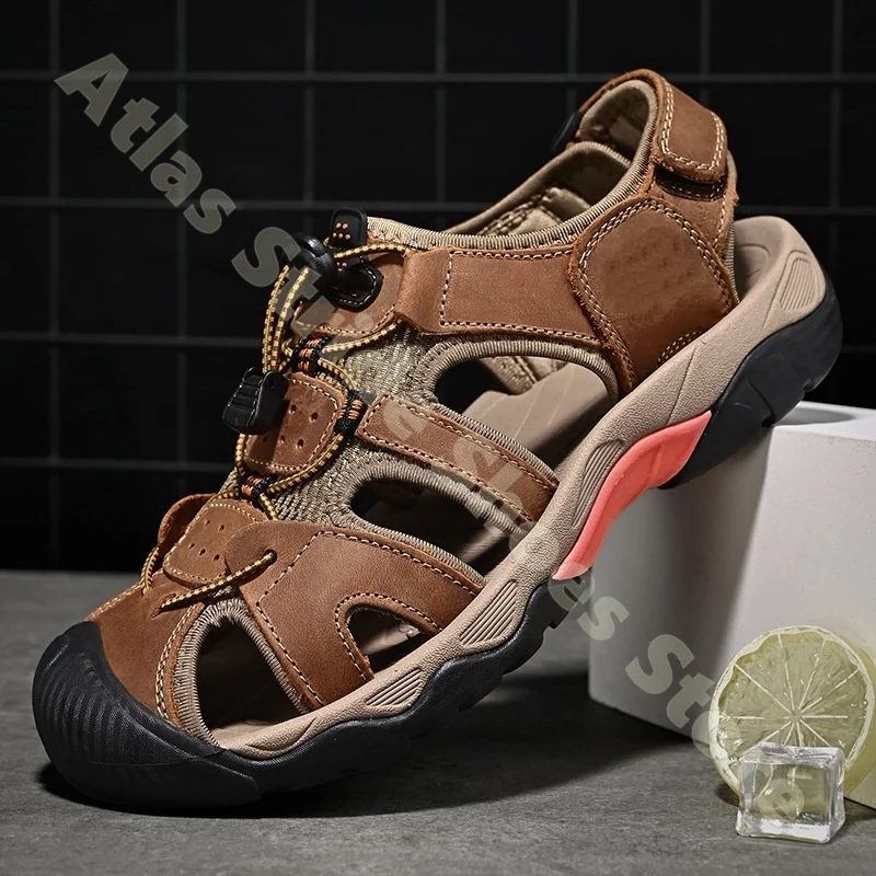 

Men's Closed Toe Hiking Sandals Anti Slip Wear Resistant Summer Outdoor Beach Sandals for Comfortable Lightweight Trekking