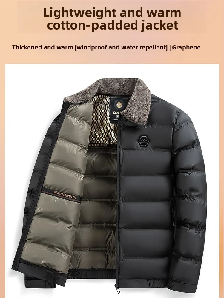 

Thiened Fce Хлопковое мужское теплое зимнее пальто с меховым воротником-стойкой Fit Busin Casual Sle Long Sve Coat