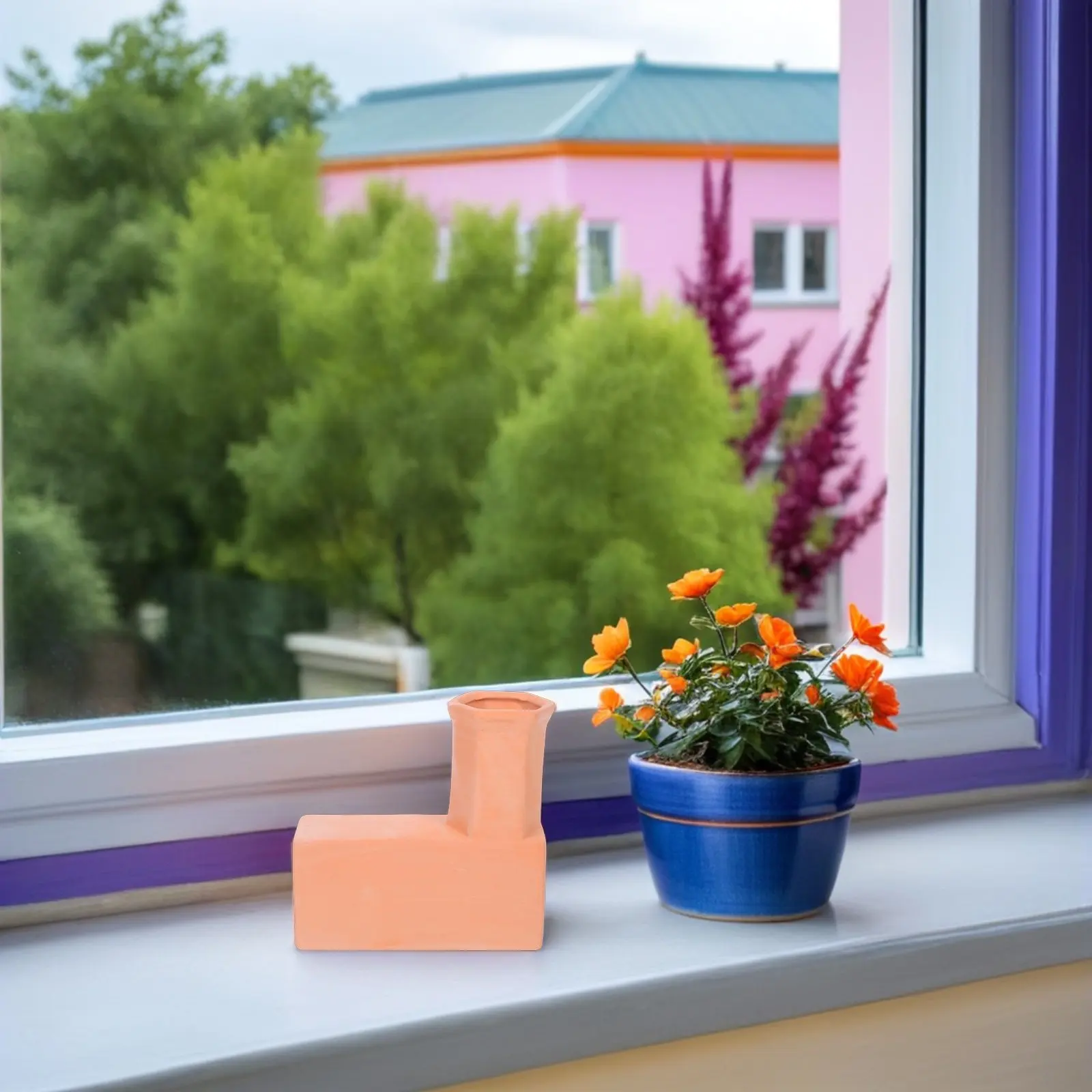 

1 пара терракотовых самополивающихся колышков для растений, автоматический капельный полив для кактусов и цветов, удобные для путешествий, для сада