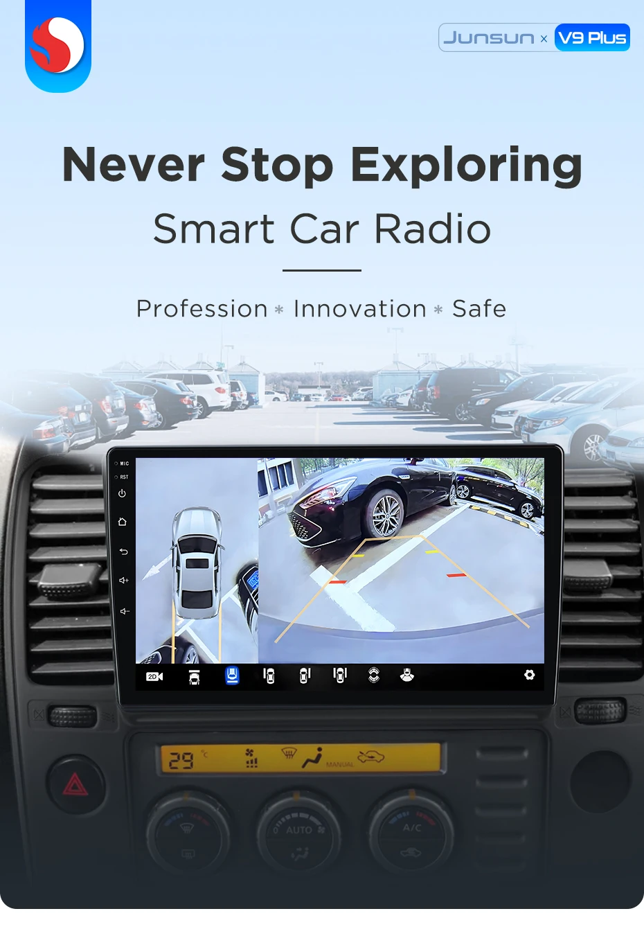 Junsun 360 ° Kamera 256GB Kabelloses CarPlay Android Auto Autoradio Stereo für Nissan Navara 3 D40 2006-2012 DSP GPS Touchscreen – Detail 4