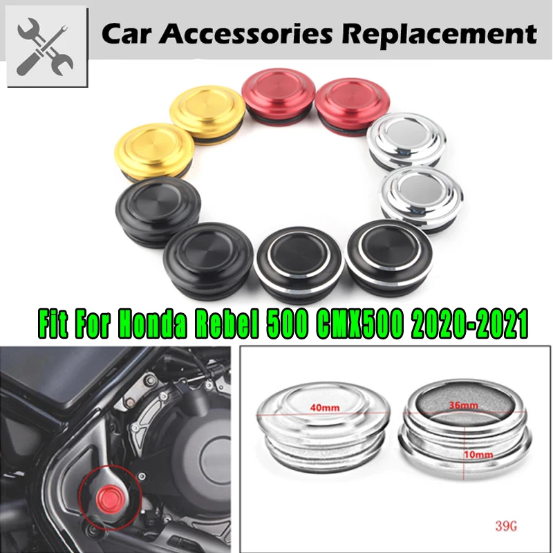 Rhyming Frame Hole Cover Caps Motorcycle Guard Aluminum Alloy Decoration 2PCS For Honda REBEL500 CMX500 2020-2021