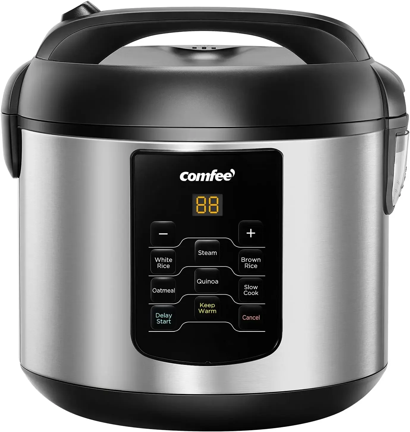 

NEW Rice Cooker, 6-in-1 Stainless Steel Multi Cooker, Slow Cooker, Steamer, Saute, and Warmer, 2 QT, 8 Cups Cooked