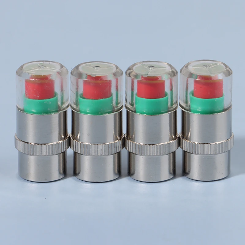 

4Pcs/Set Car Tire Pressure Indicator For External Valve Detection Tire Pressure Gauge Alert Monitoring Valve Cap Sensor