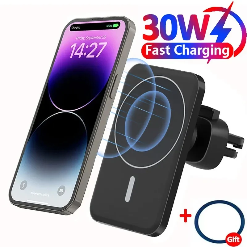 30W Car Phone Holder Wireless Charger Car Mount Magnetic Car Chargers Wireless For iPhone 11 12 13 14 Pro Max XS Xiaomi Samsung