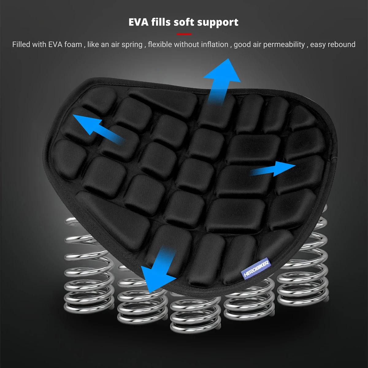 Motorcycle Seat Cushion Breathable Heat Insulation Air Cushion Cover Non-Slip Electric Bicycle Seat Cover Shock Absorption view 3
