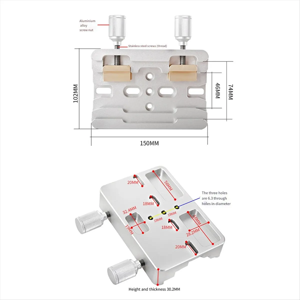 AA80 Angeleyes Silver Finderscope Dovetail Slot Dual Losmandy/ Plate with 2 Locking Screws