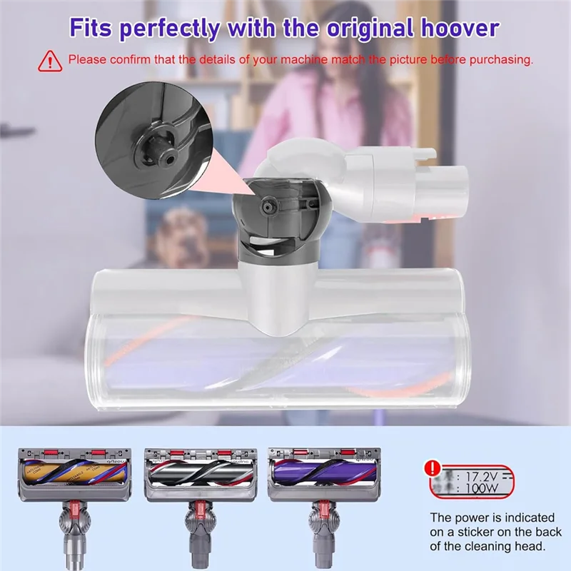 A83G-V عجلات كروية + موصل رأس المكنسة الكهربائية لقطع غيار دايسون V10 V11 V15 رأس تنظيف عزم دوران عالي 100 وات