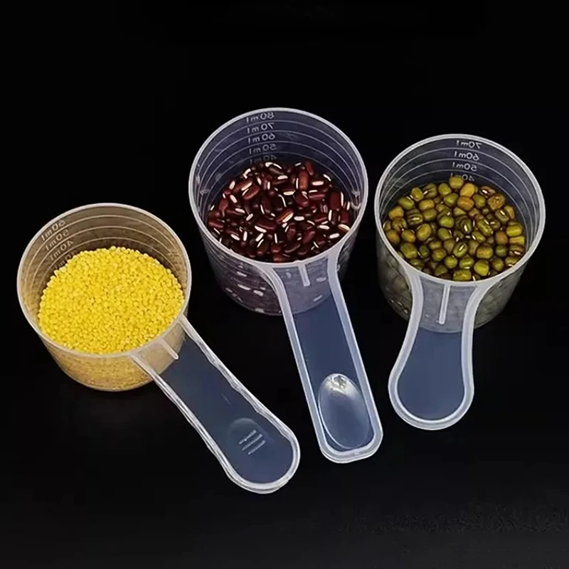Plastic Measuring Coffee Scoop with Scale 15/30/70/120ml Baking Utensil Milk Powder Laboratory Liquid Spoon Kitchen Accessory