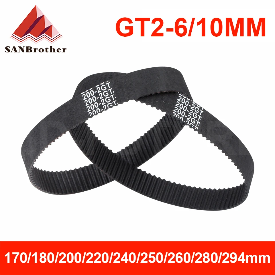 

3D Printer Parts C-19 3D Printer GT2 Closed Loop Rubber 2GT Timing Belt Width 10mm Length 170 180 200 220 240 250 260 280 294mm