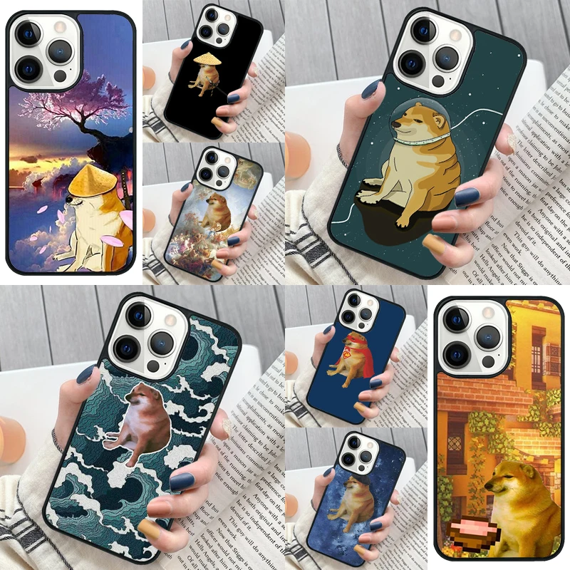 Cheems Doge Phone Case Cover for iPhone 16 12 mini 11 13 14 15 Pro Max SE 2020 for Apple 7 8 Plus Coque