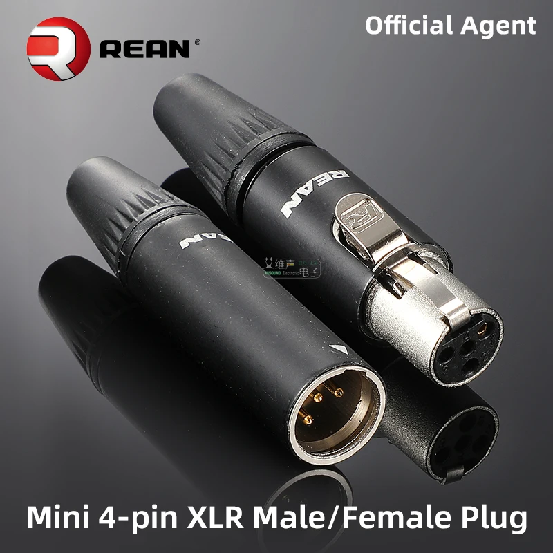 NEUTRIK REAN 4 Pin Tiny XLR Cable Connector Male Female 4 Pole Mini Plug RT4FC-B RT4MC-B Wireless Bodypack Headphone Microphone