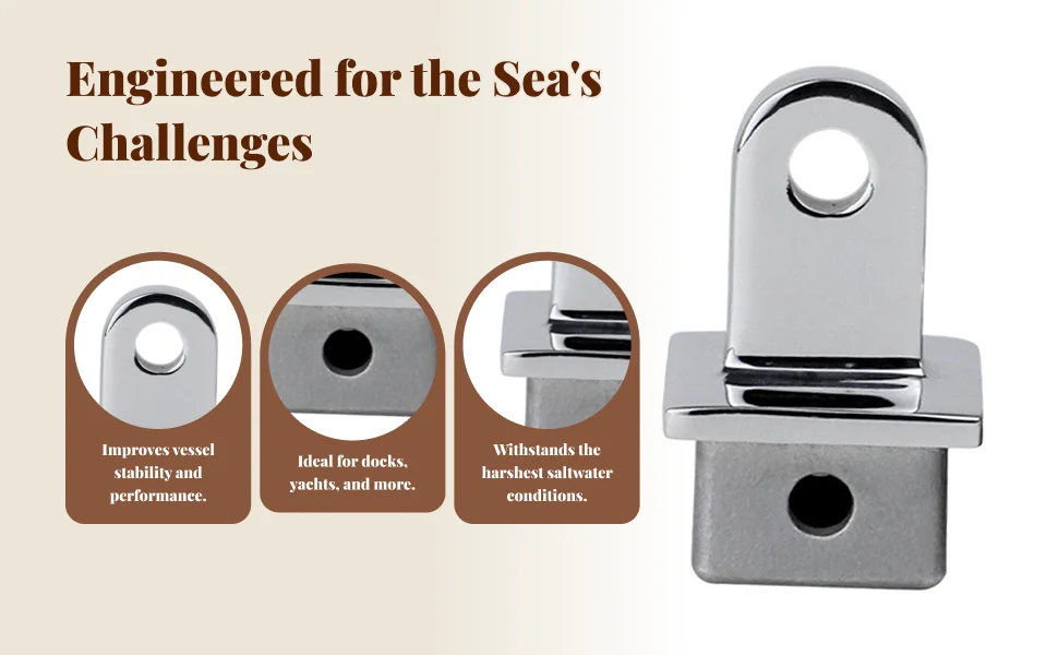 Embout supérieur de tube carré en acier inoxydable, pièces de bateau, raccord Bimini marin, installation facile pour Yacht Kayak canoë