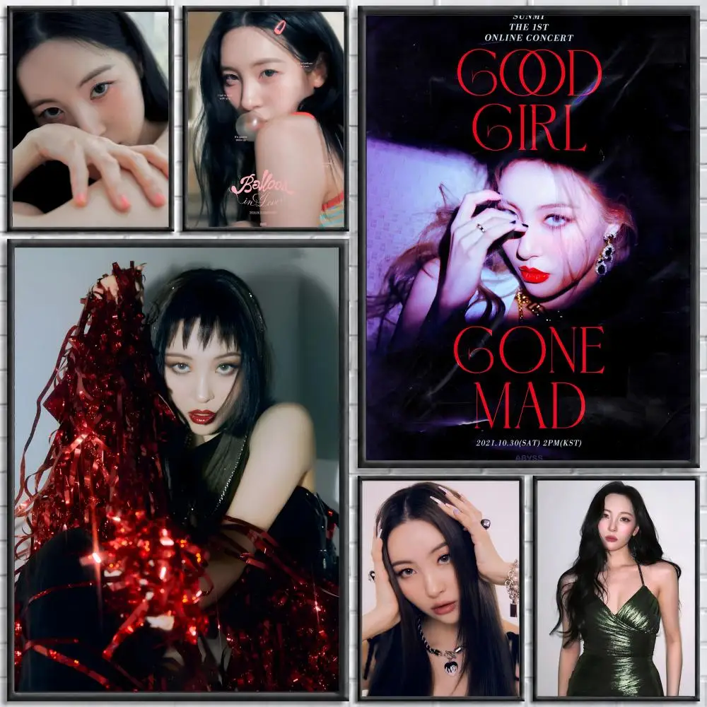 Singer Sunmi Poster Self-adhesive Art Waterproof Paper Sticker Coffee House Bar Room Wall Decor