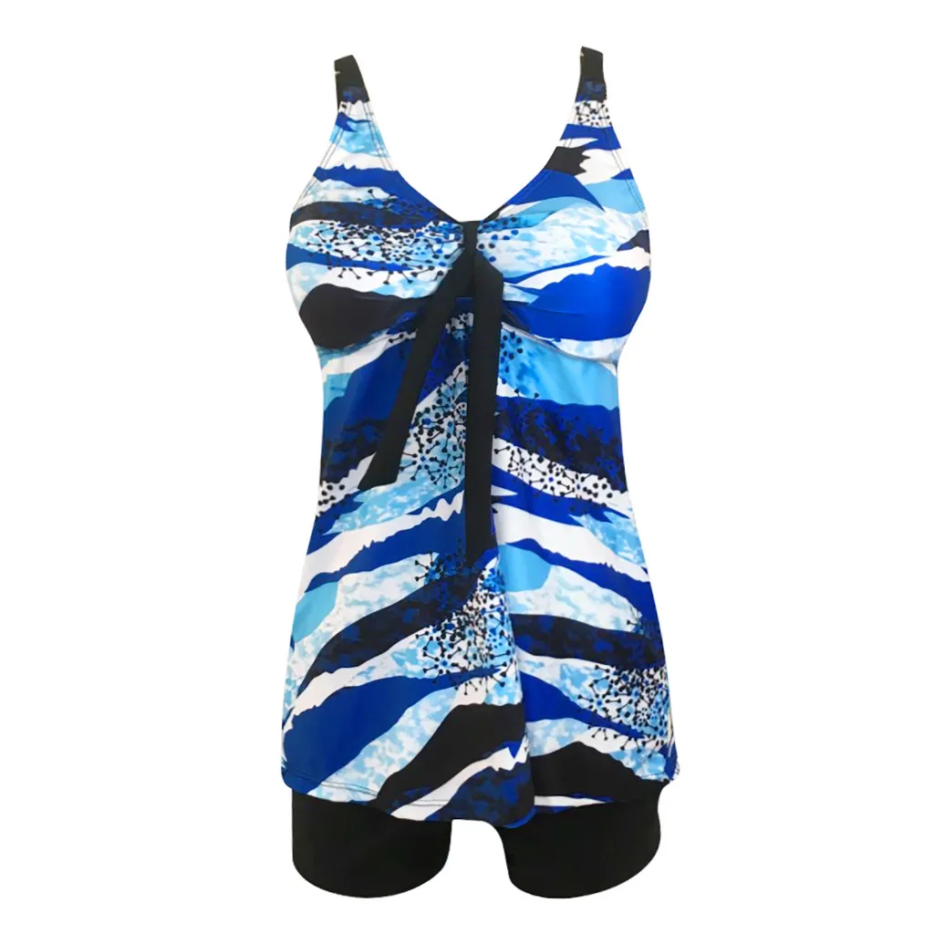 Conjunto de Bikini con estampado para Mujer, traje de baño de dos piezas con top y parte inferior, Tankini Sexy de los años 2000, ropa de playa para verano