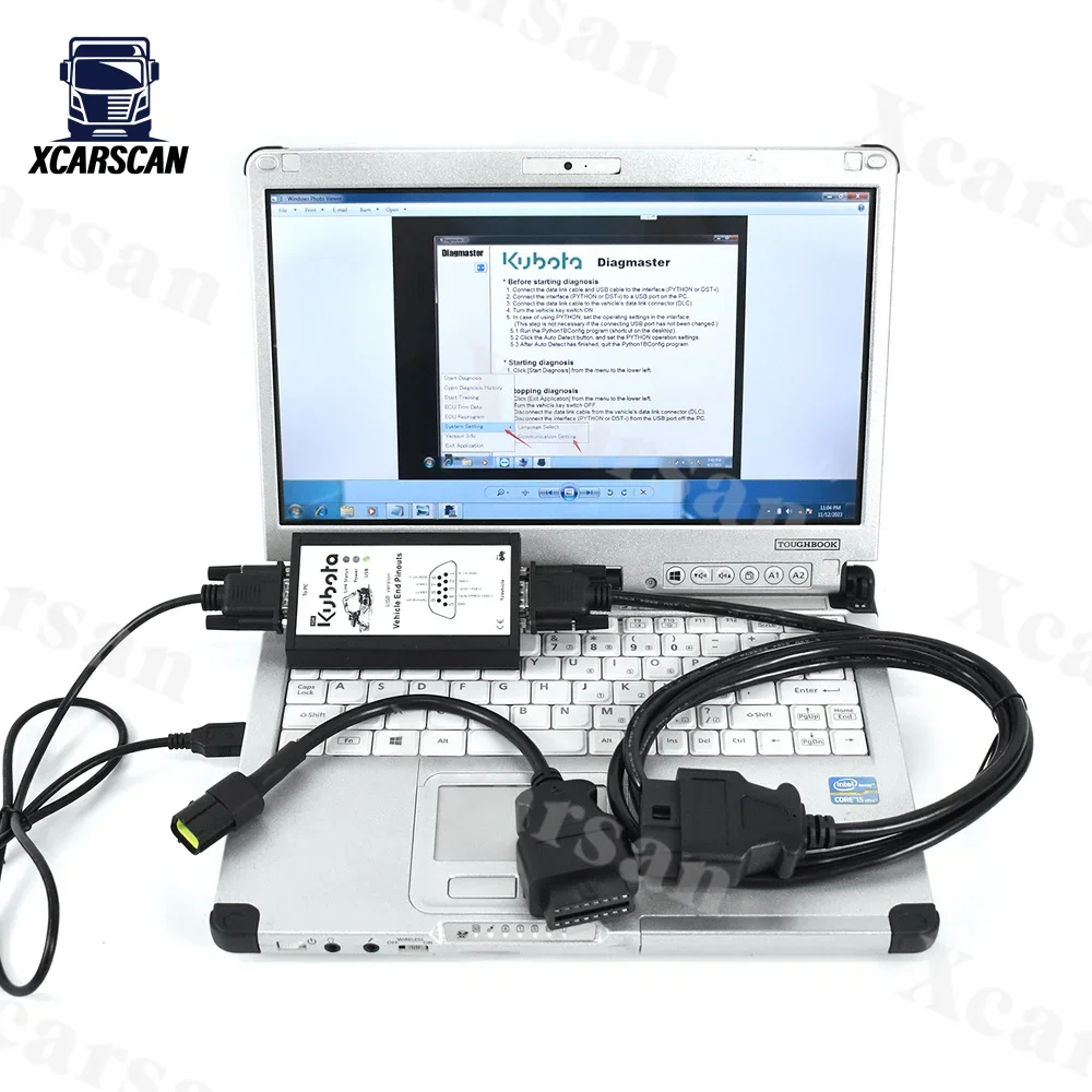 CFC2 Laptop Per KUBOTA Diagmaster Takeuchi PYTHON Diagmaster Trattore Camion Macchine Agricole Kubota UTENSILE DIAGNOSTICA