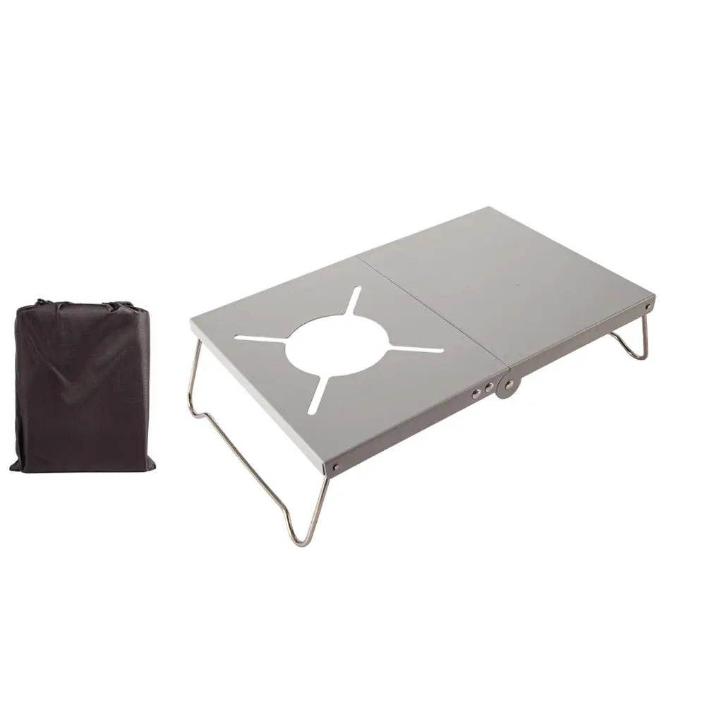 

1 set 1 Set Portable Folding Table Outdoor Camping Picnic Foldable Desk Bbq Alloy Wood Edges Lightweight Compact Travel Silver