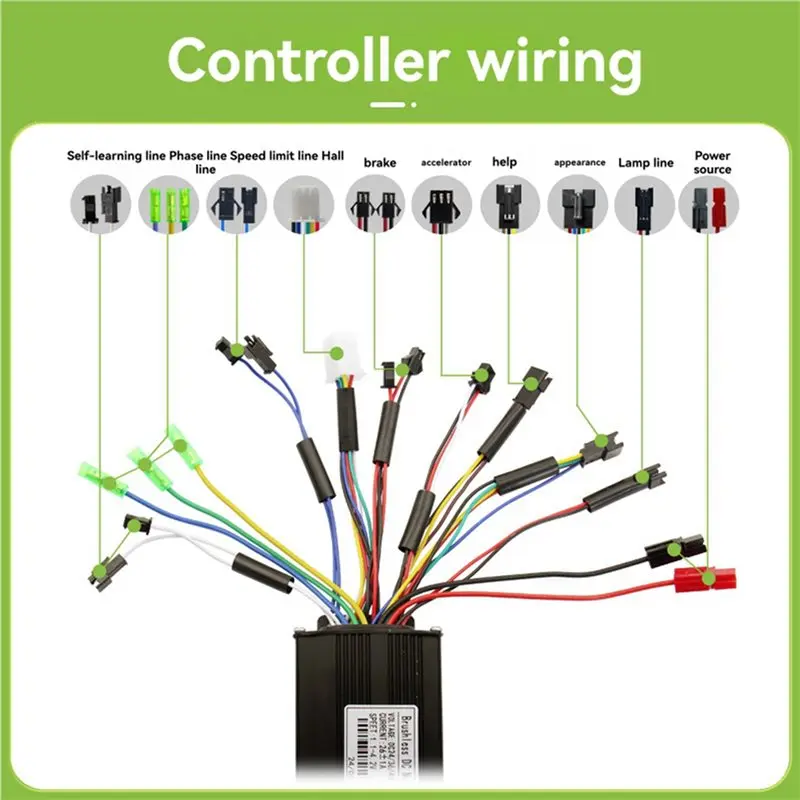 ABGG-2X 36V 48V 500W 750W 26A Three Mode Brushless Controller With Speed Limit Line For Ebike Electric Scooter
