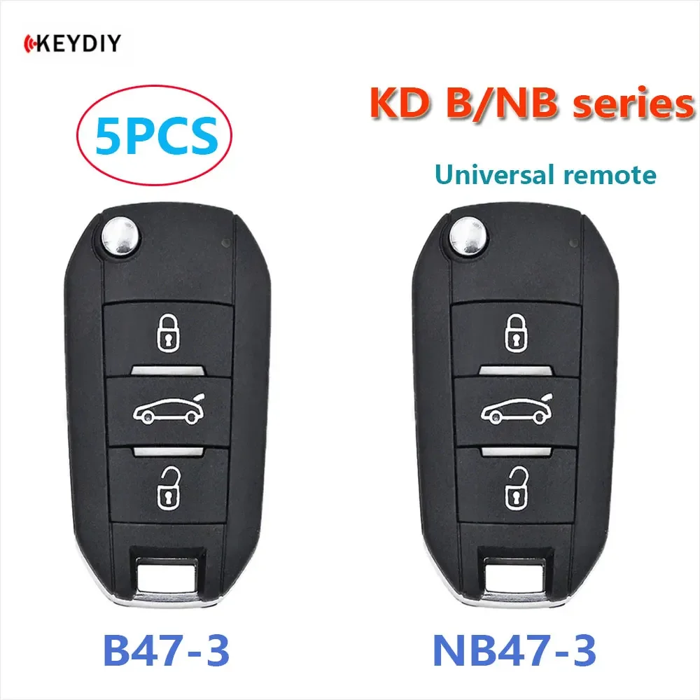 5pcs KEYDIY KD B47-3 NB47-3 Universal Remote Key 3 Buttons B/NB Series Car Remote Key for KD-X2 KD900 Mini KD URG200 KD-MAX