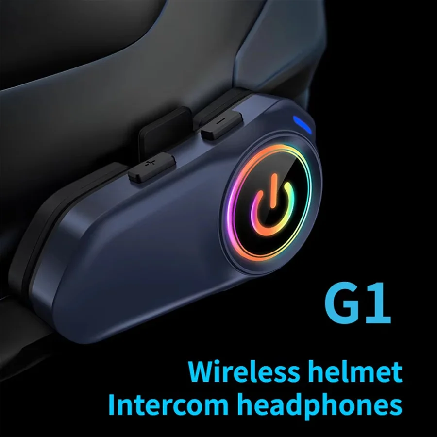

Домофон для шлема 2-го гонщика 500 м с функцией обмена музыки, IPX6, водонепроницаемая, 1000 мАч, RGB-подсветка, мотоциклетная Bluetooth 5,3, гарнитура для шлема