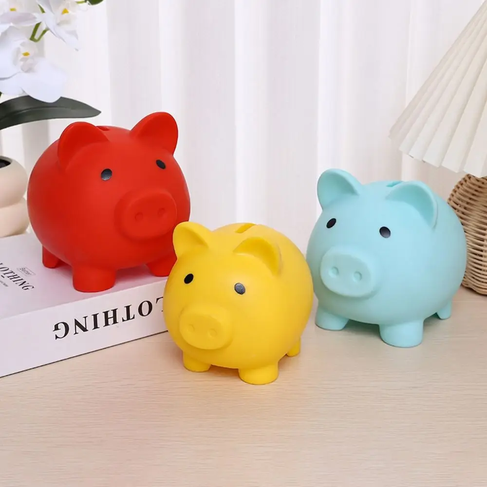 Tirelire cochon de dessin animé, boîte d'économie d'argent de grande capacité, Style macaron, cochon créatif, ornements de bureau