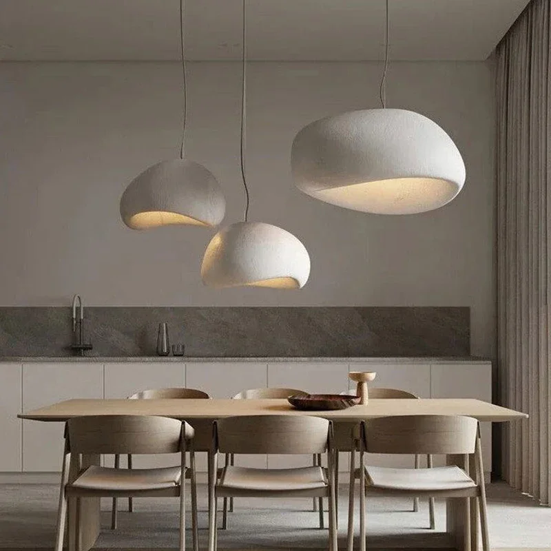 Nordic Wabi Sabi 3 Light Led Pendant Lights Dining Room Minimalism E27 Suspend Lamp For Bar Modern Lustre Hanging Lamp Fixtures