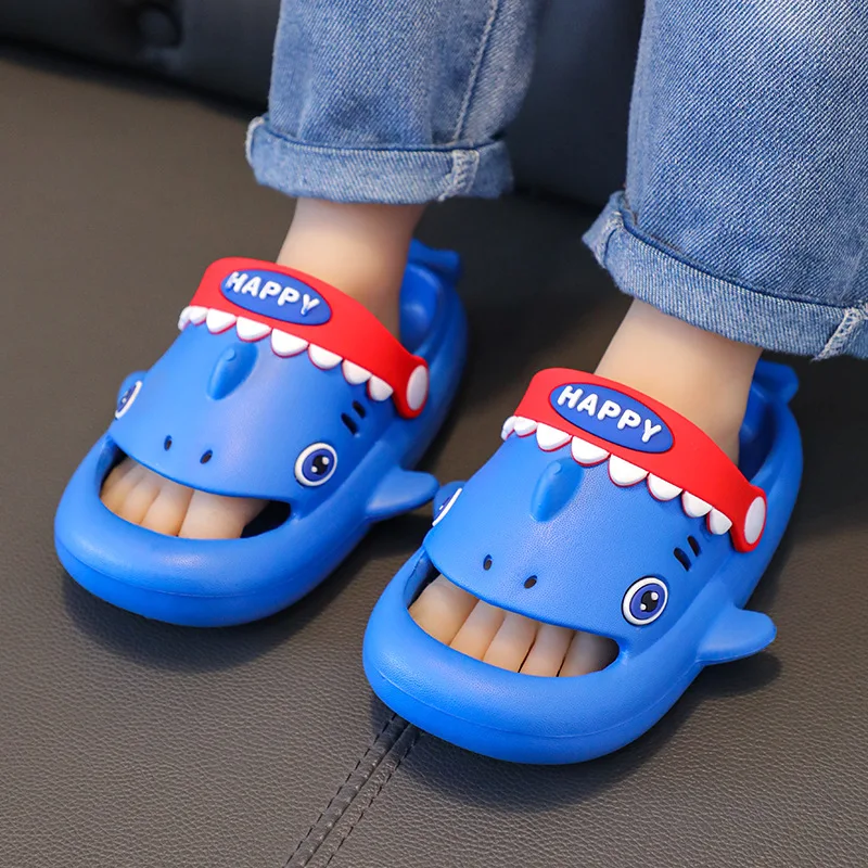 Children Shark Garden Shoes Soft Sole Cartoon Slipper Kids\' Outdoor Sandal EVA Non-slip Boys And Girls Sandals