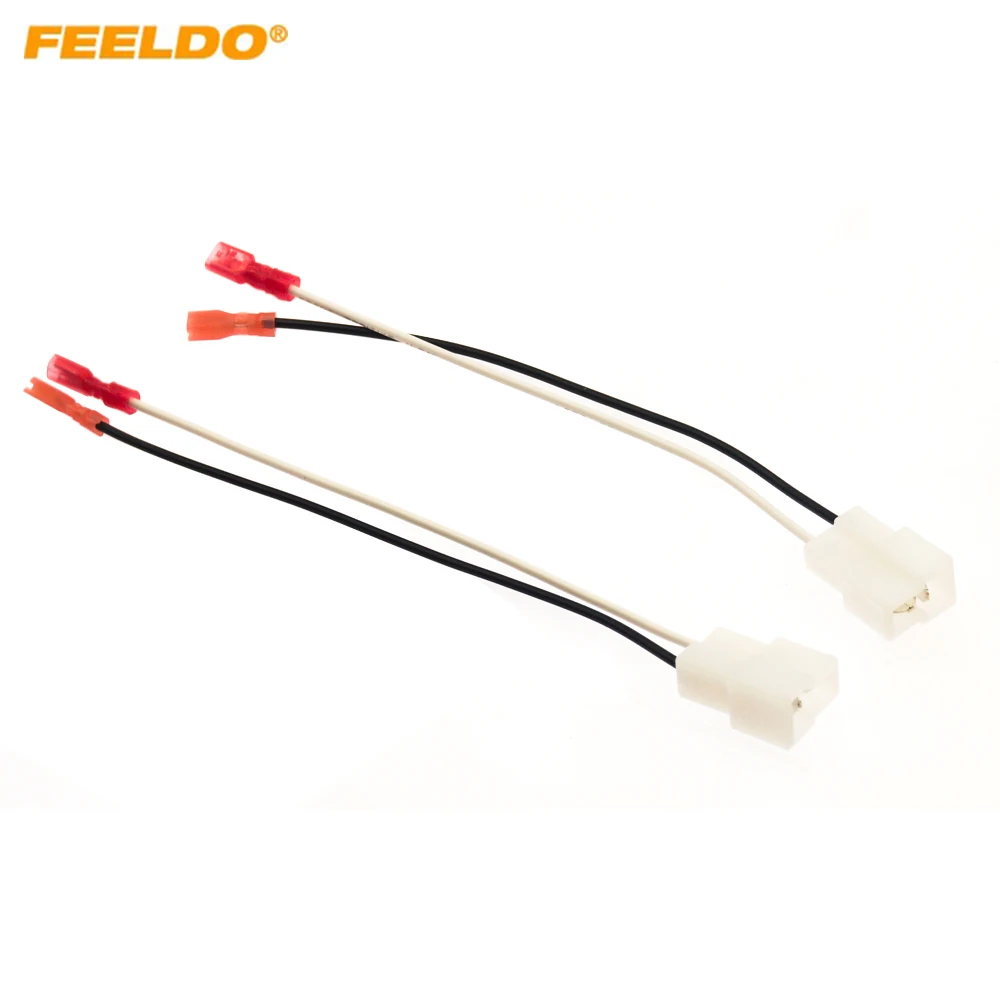 

FEELDO Car 2Pin Stereo Speaker Wire Harness Adaptors For Mazda/Nissan Auto Speaker Replacement Connection Wiring Plug Cables