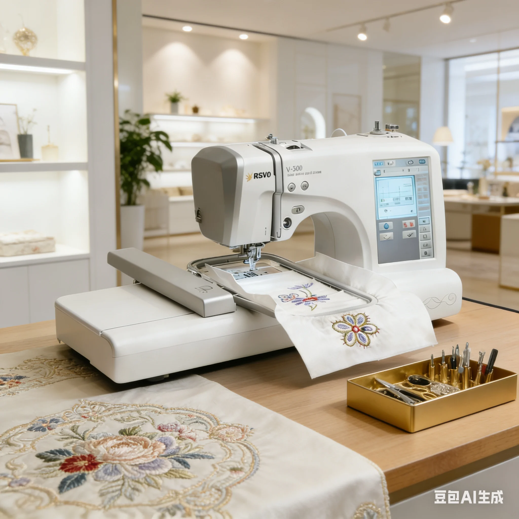 

MRSV700 Computerized Automatic Embroidery Machine - Large Touch Screen 1200Stitches for Home Business Commercial Clothing