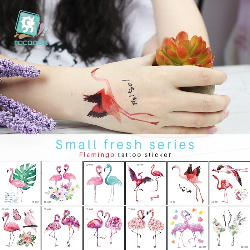 

Временные тату-наклейки с фламинго, водостойкие