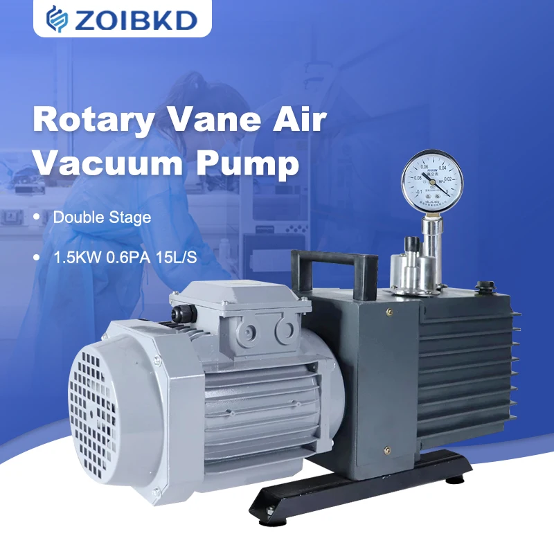 

ZOIBKD 220V/110V 15L/s 0.6PA Double Stage Rotary Vane Air Vacuum Pump for Chemical Reactor Vacuum Evacuation (1.5KW 2XZ-15B)