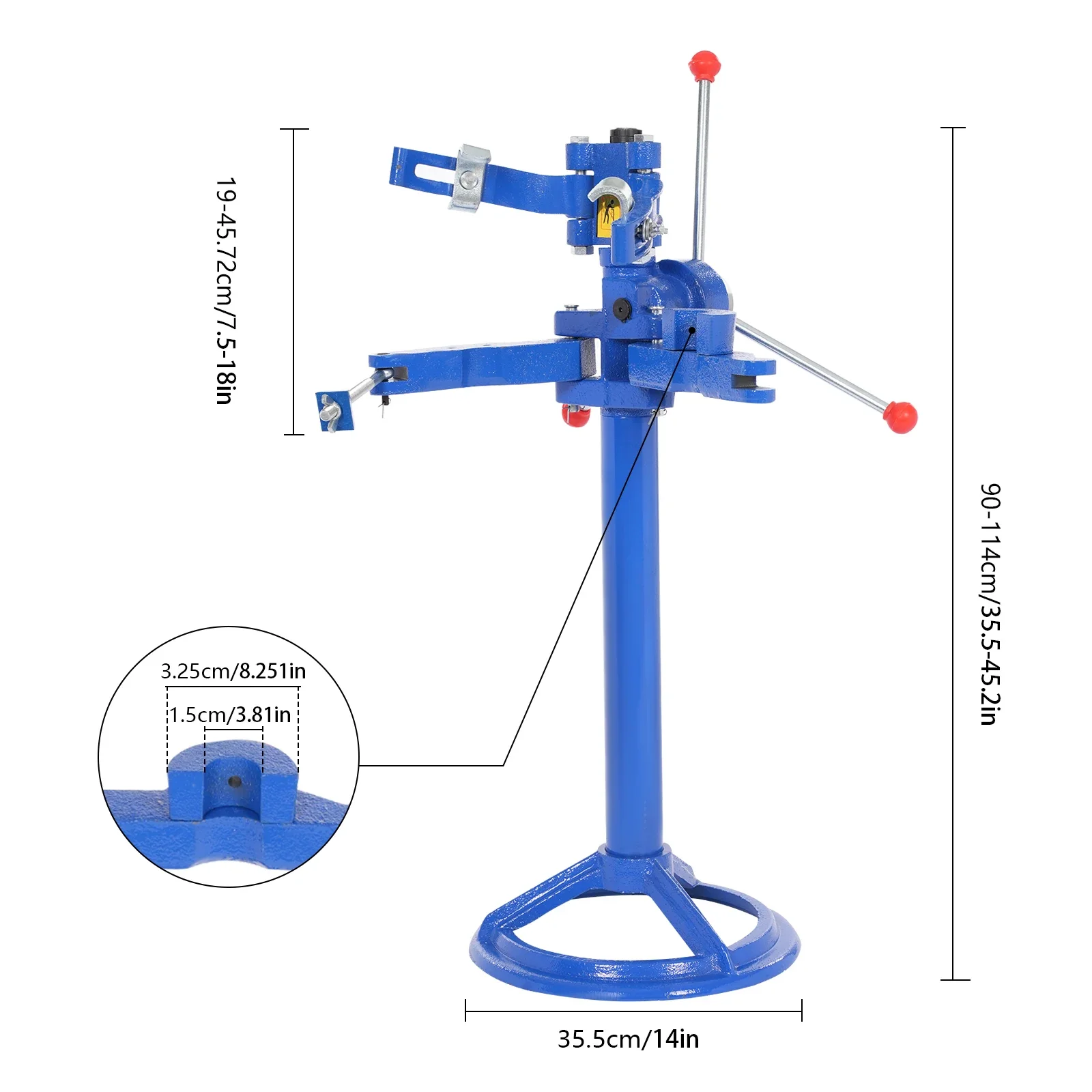 Vehicle Damping Spring Dismounting Tool Blue Cast Iron Hand Operate Strut Spring Compressor 998kg/2200lbs