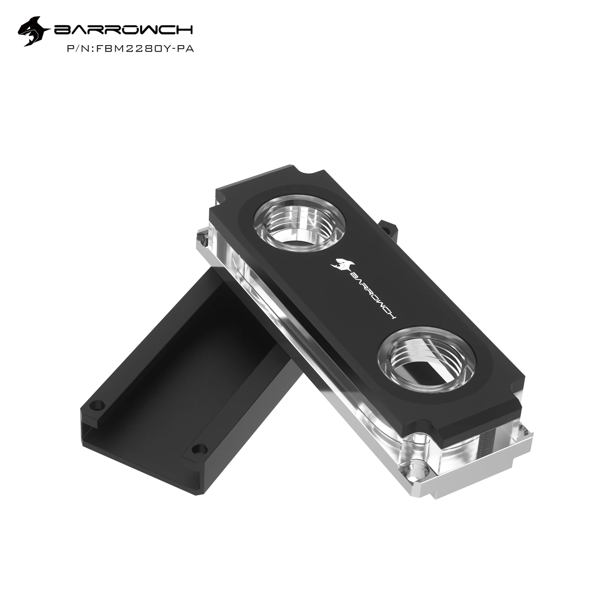 

BARROWCH 2280, 22110PCIE SATA M.2 M2 SSD Water Cooling Block Cooler,Copper,Acrylic,Black,Silver,G1/4", FBM2280/Y-PA