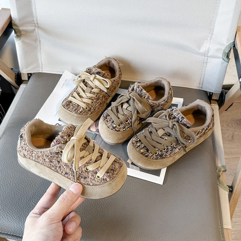 Fashion Girls' Shoes 2025 Autumn New Kids Sneakers Comfort Soft Bottom Girls Casual Shoes Retro Child Shoe Zapatillas Niña