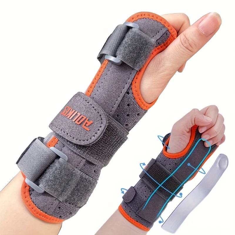 1pc Carpal Tunnel Wrist Brace Support with Adjustable Straps Metal Splint Stabilizer for Men Women Wrist Brace Right Left Hand