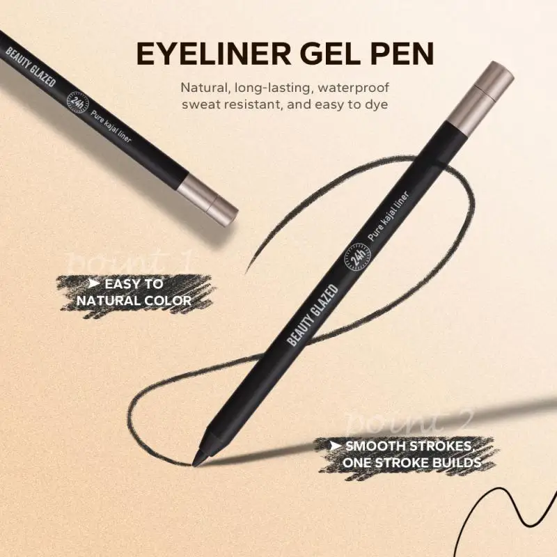 Eyeliner Gel Pen With Pencil Sharpener Not Easy To Smudge Non-smudgeable Eyeliner Ultra-fine Nib Eyeshadow Eyeliner Black Matte