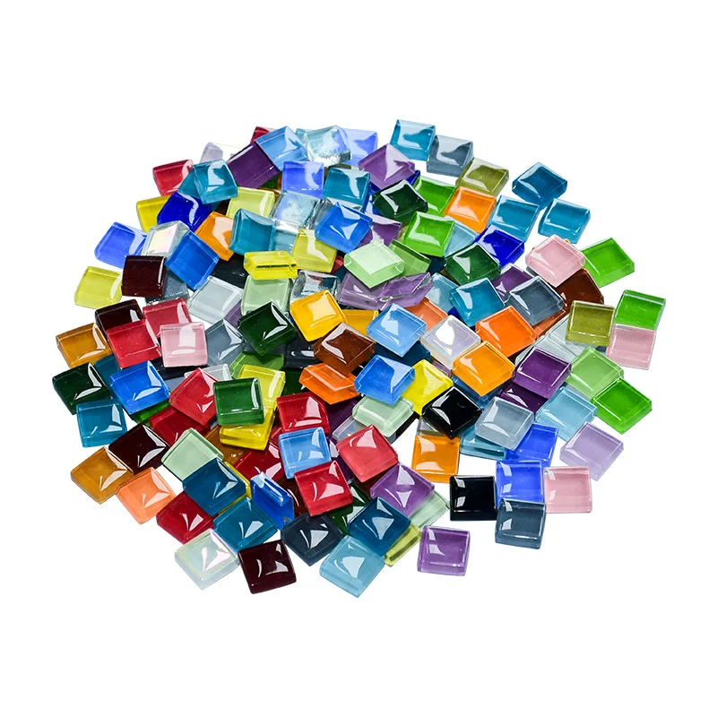 50PCS Square Crystal Glass Colorful Mosaic Stones DIY Handmade Children\'s Creative Decoration Accessories Stickers